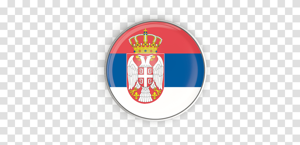 Round Button With Metal Frame Serbia Flag Button, Armor, Shield, Logo Transparent Png
