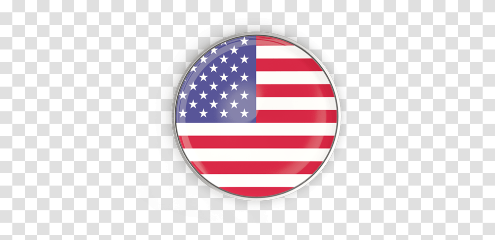 Round Button With Metal Frame United States Button Flag, American Flag, Balloon Transparent Png