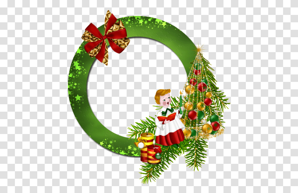 Round Christmas Frame, Tree, Plant, Elf, Ornament Transparent Png