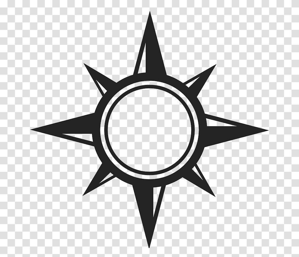 Round Compass Rubber Stamp Black Sun Star Wars, Cross, Star Symbol Transparent Png
