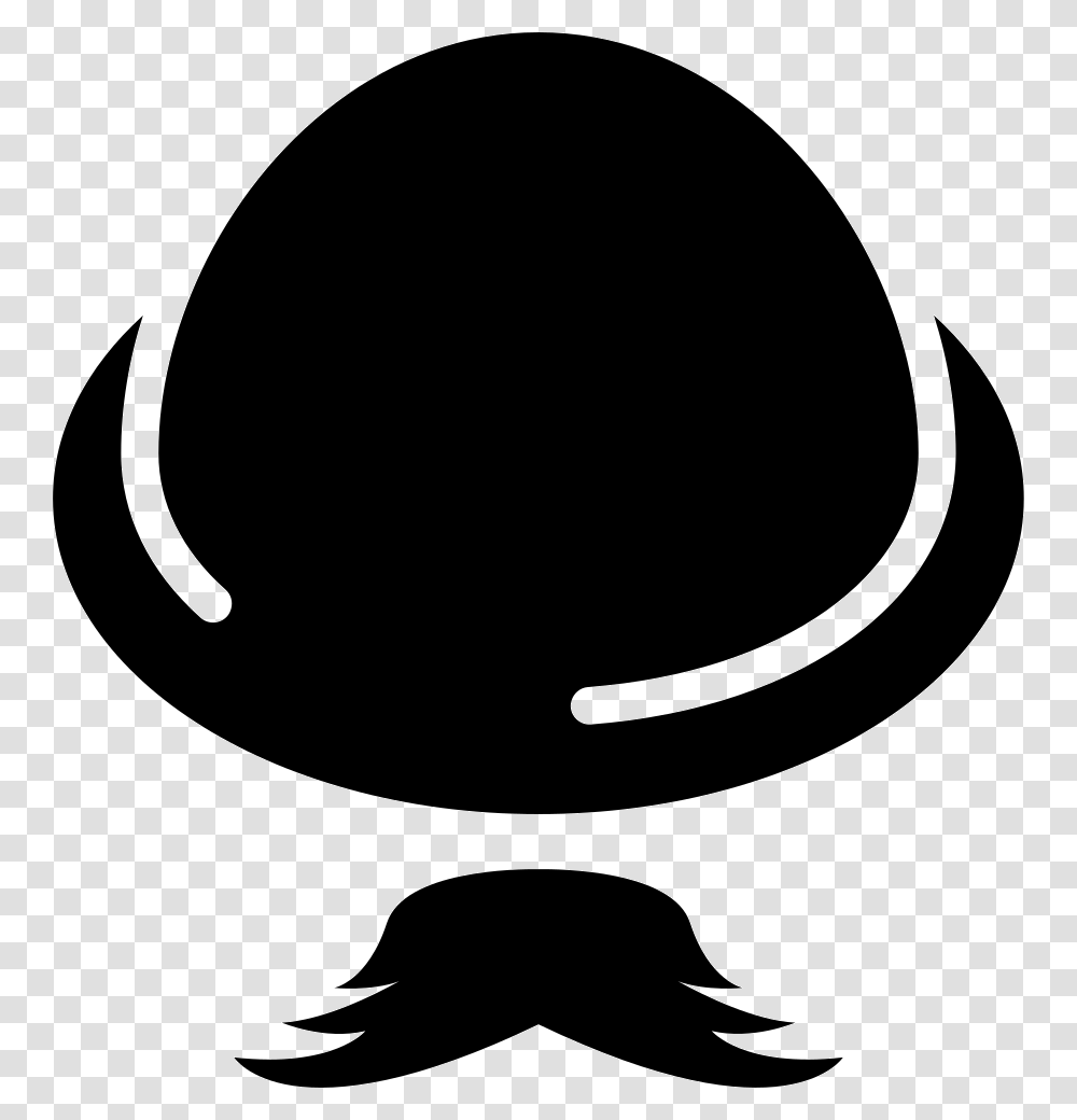 Round Fedora Hat With Moustache Icon Free Download, Bird, Animal, Silhouette, Stencil Transparent Png