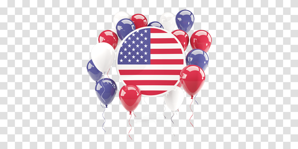 Round Flag With Balloons American Balloons, Crowd Transparent Png