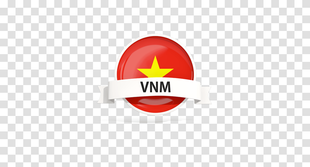 Round Flag With Banner Illustration Of Flag Of Vietnam, Logo, Trademark, Emblem Transparent Png