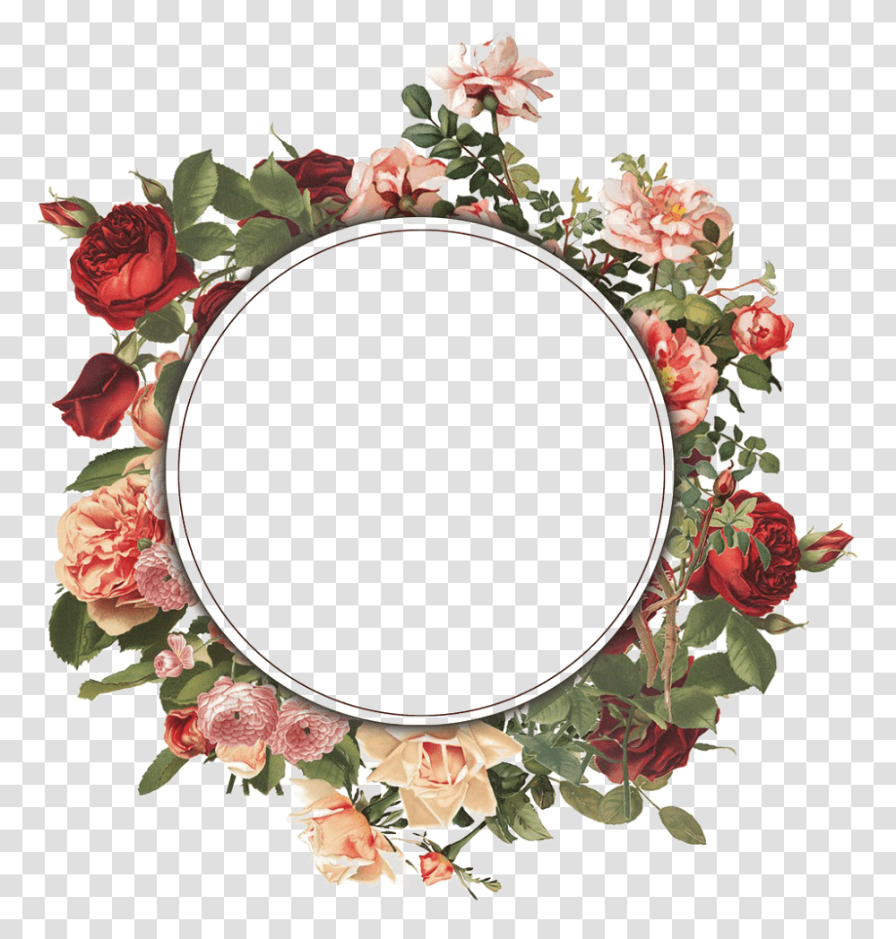 Round Floral Frame Clipart Round Floral Frame, Floral Design, Pattern, Wreath Transparent Png