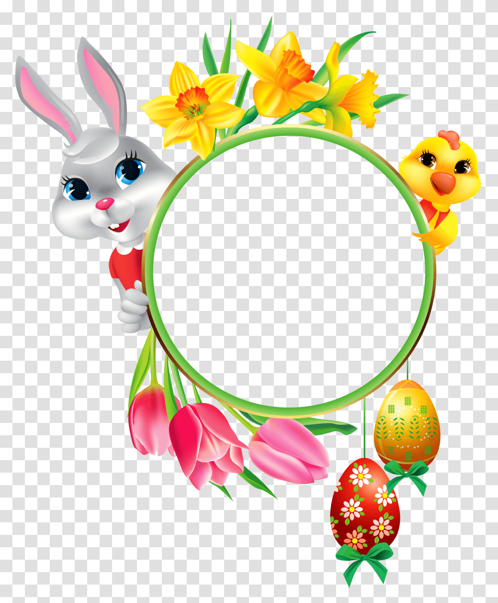 Round Flower Clipart Easter Frame Clip Art, Floral Design, Pattern, Egg Transparent Png