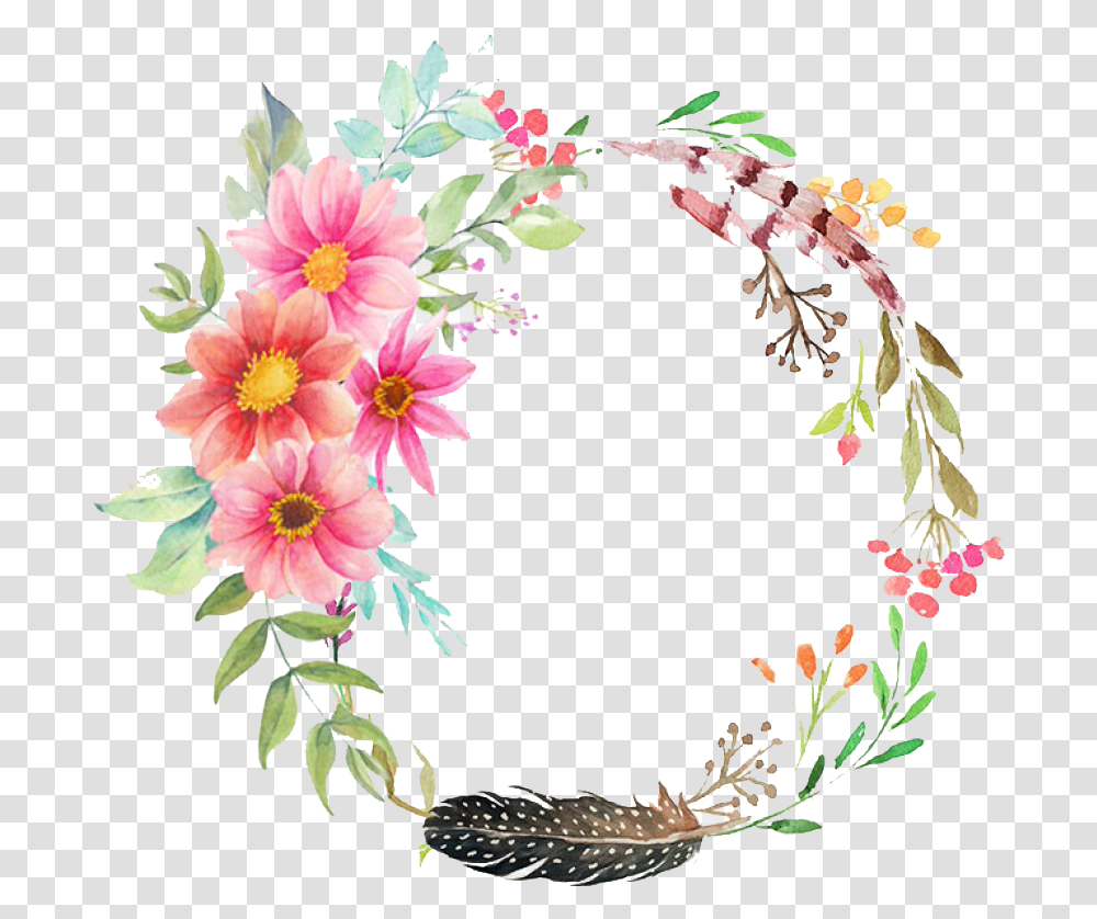 Round Flower Frame Free Download Flower Ring, Floral Design, Pattern, Graphics, Art Transparent Png