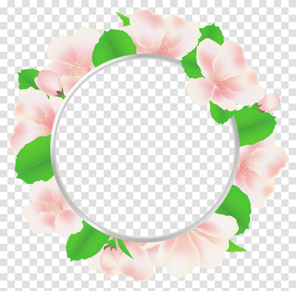 Round Flower Frame, Floral Design, Pattern Transparent Png