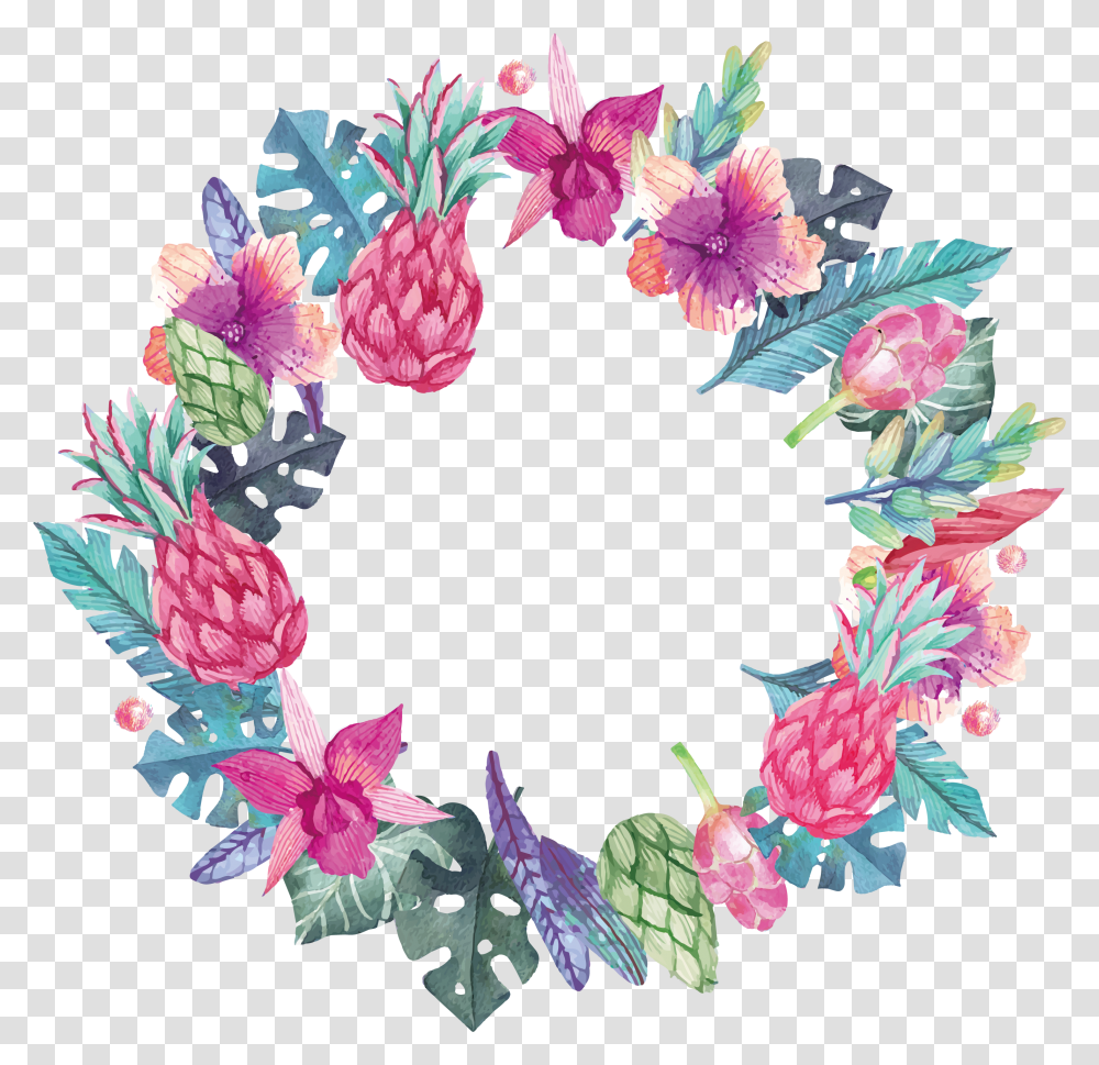 Round Flower Wreath Images All Floral Desenho Colorido, Plant, Blossom, Pattern, Art Transparent Png