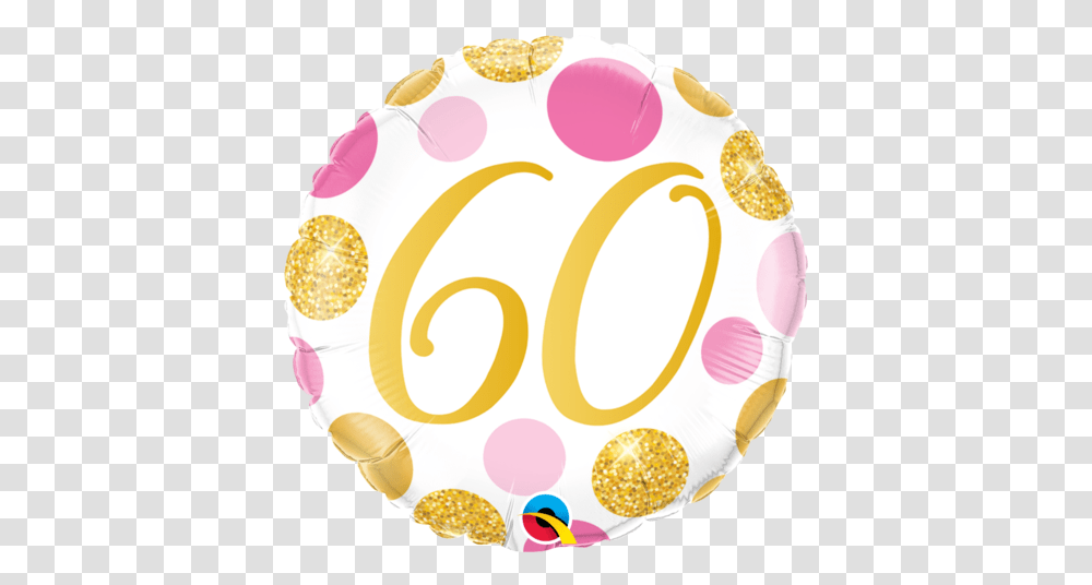 Round Foil 60 Pink & Gold Dots 88190 Each Pkgd 70th Birthday, Birthday Cake, Dessert, Food, Text Transparent Png