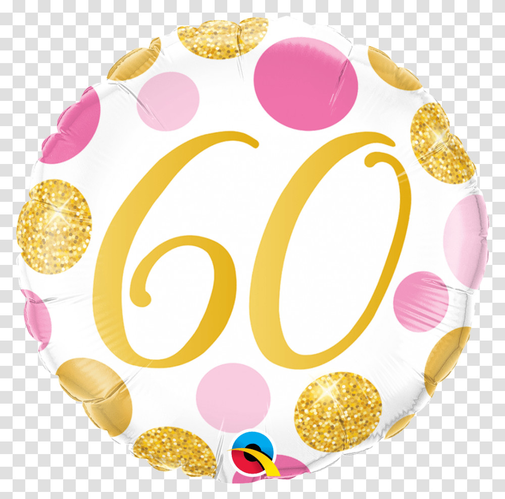 Round Foil 60 Pink & Gold Dots 88190 Each Pkgd Qualatex Australia 60 Pink And Gold, Birthday Cake, Dessert, Food, Ball Transparent Png