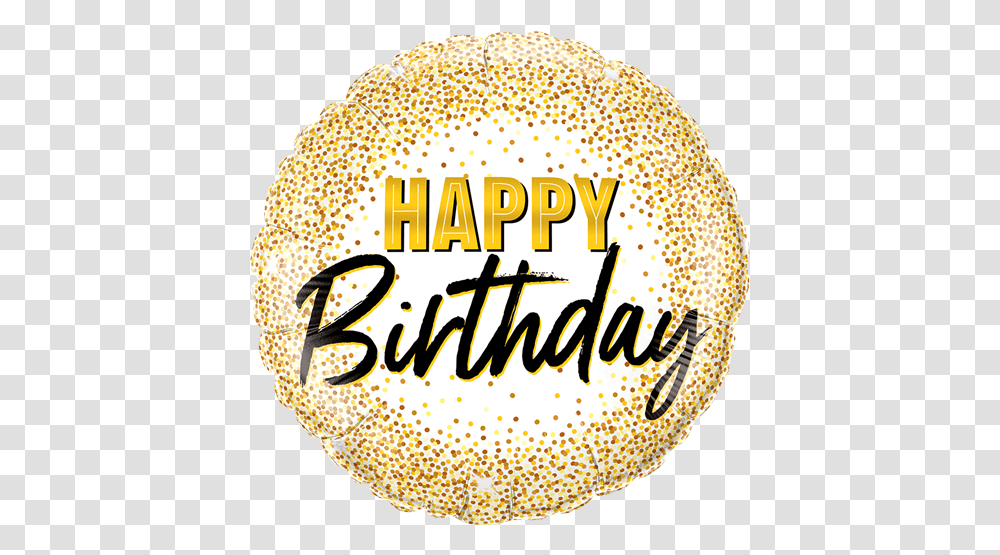 Round Foil Birthday Gold Glitter Dots 88024 Each Pkgd 18 Inch Happy Birthday Balloon Qualatex, Word, Food, Text, Pollen Transparent Png