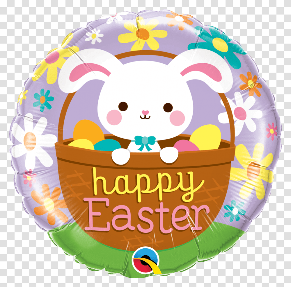 Round Foil Happy Easter Bunny 55827 Each Pkgd Qualatex Australia Kung Fu Panda 2, Sphere, Sweets, Food, Birthday Cake Transparent Png