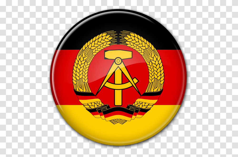 Round Glass Flag Of The Gdr East Germany Flag Circle, Logo, Trademark, Emblem Transparent Png