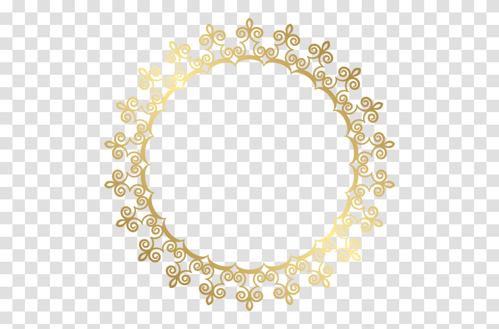 Round Gold Border Frame Background Gold Border, Oval, Pattern, Lace, Poster Transparent Png