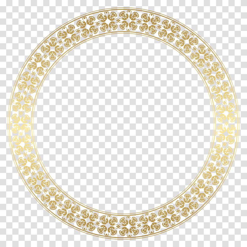 Round Gold Border Frame Clip Art, Oval, Rug Transparent Png