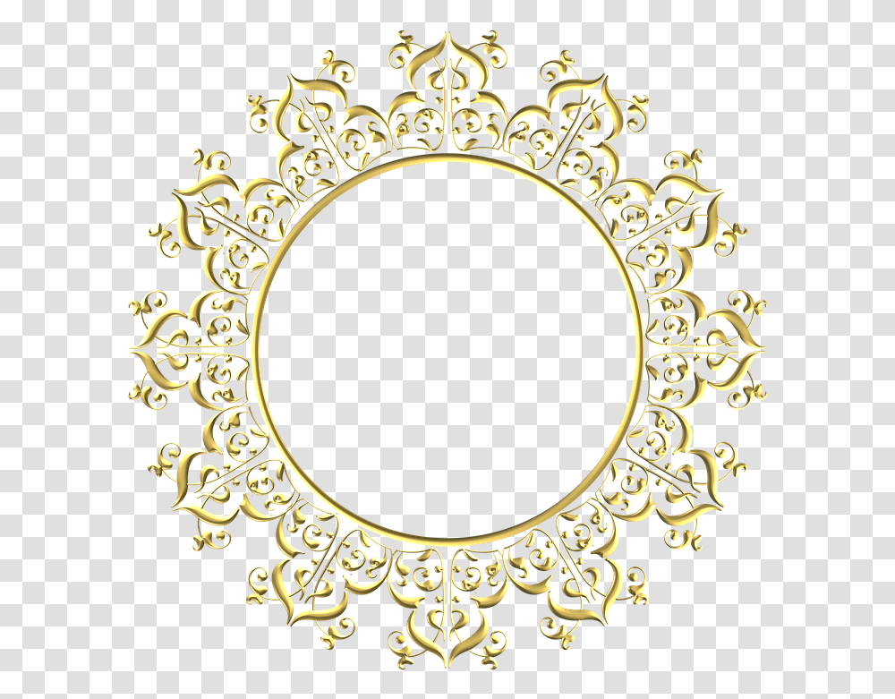 Round Gold Frame Clipart Full Size Clipart 3394191 Circle Frame For Wedding, Oval, Pattern, Lace, Floral Design Transparent Png