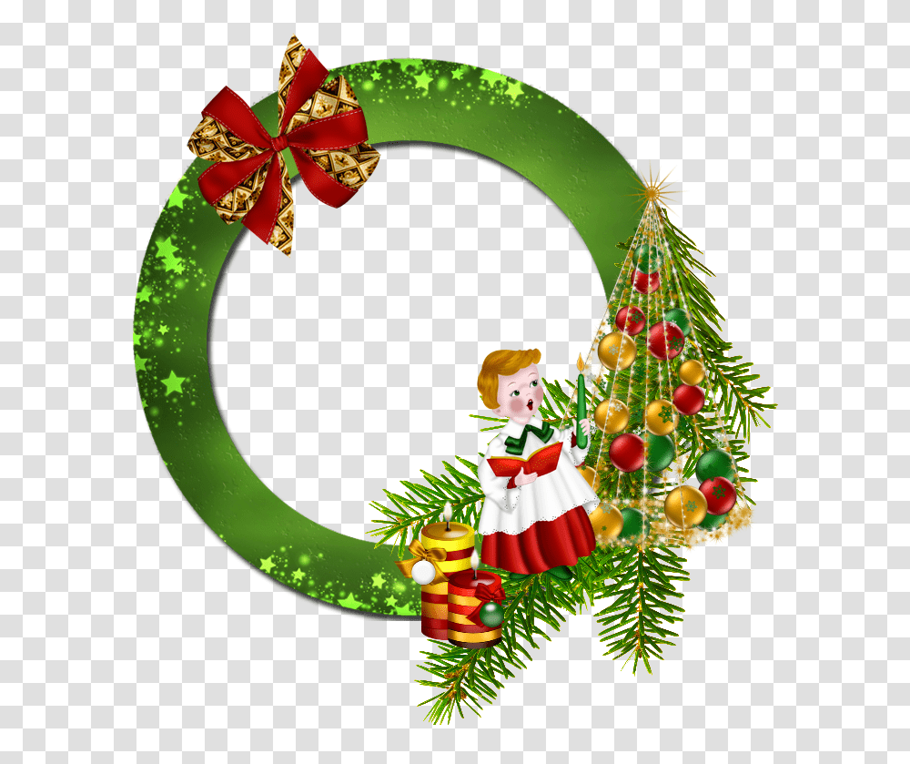 Round Green Christmas Photo Gallery, Tree, Plant, Ornament, Christmas Tree Transparent Png