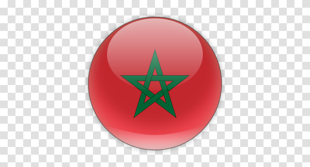 Round Icon Illustration Of Flag Of Morocco, Star Symbol, Balloon Transparent Png