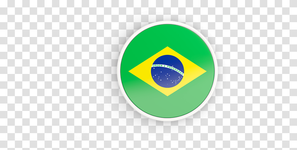 Round Icon With White Frame Brazil Flag Round, Logo, Trademark, Ball Transparent Png