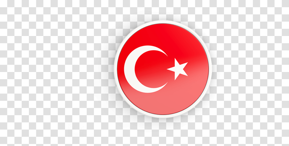 Round Icon With White Frame Flag Of Turkey, Logo, Trademark, Star Symbol Transparent Png