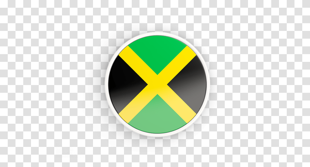 Round Icon With White Frame Illustration Of Flag Of Jamaica, Sign, Road Sign Transparent Png