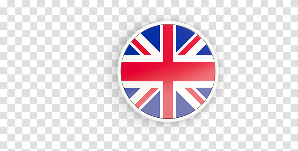 Round Icon With White Frame Union Jack Flag, Road Sign, Logo, Trademark Transparent Png
