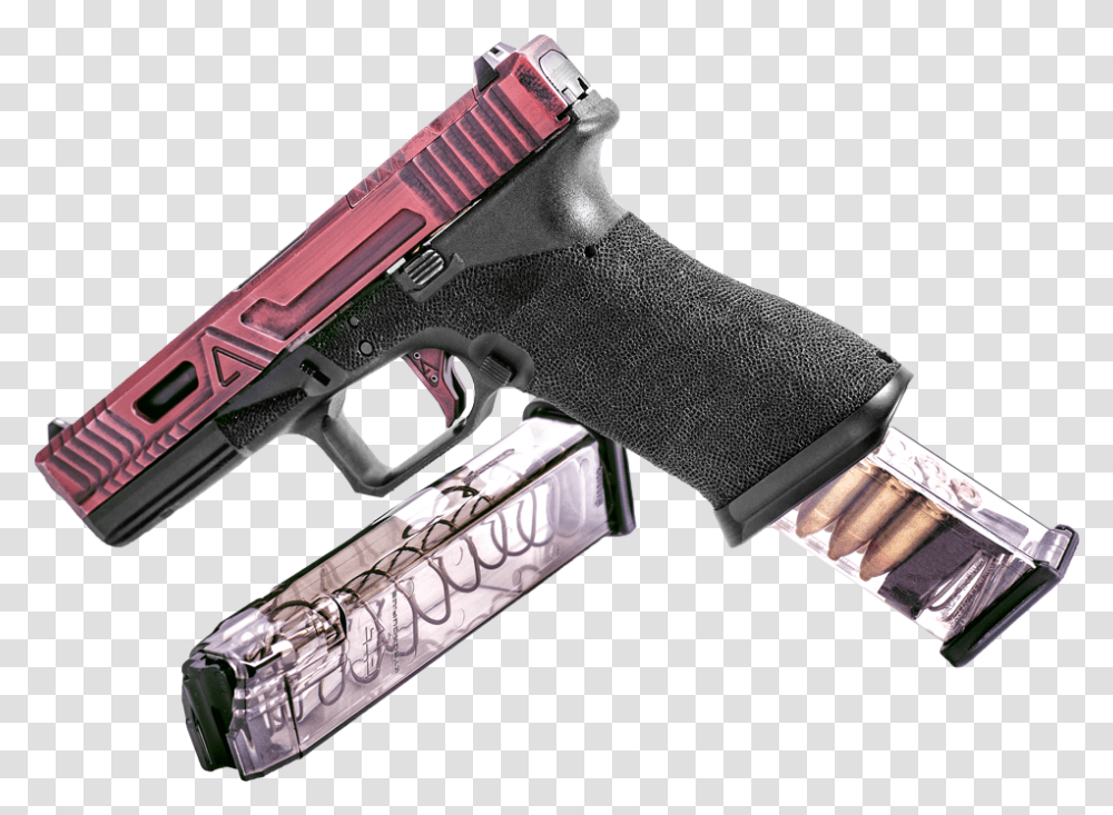 Round Magazine For Glock 43 9mm Luger Glk 43 Ets Glock 19 27 Round Magazine, Weapon, Weaponry, Handgun Transparent Png