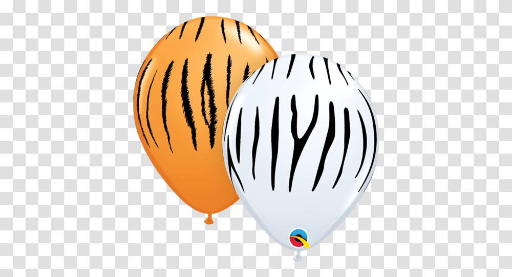 Round Orange & White Zebra Tiger Stripes Assorted 11758 - Pack Of 50 Balloon, Banana, Fruit, Plant, Food Transparent Png