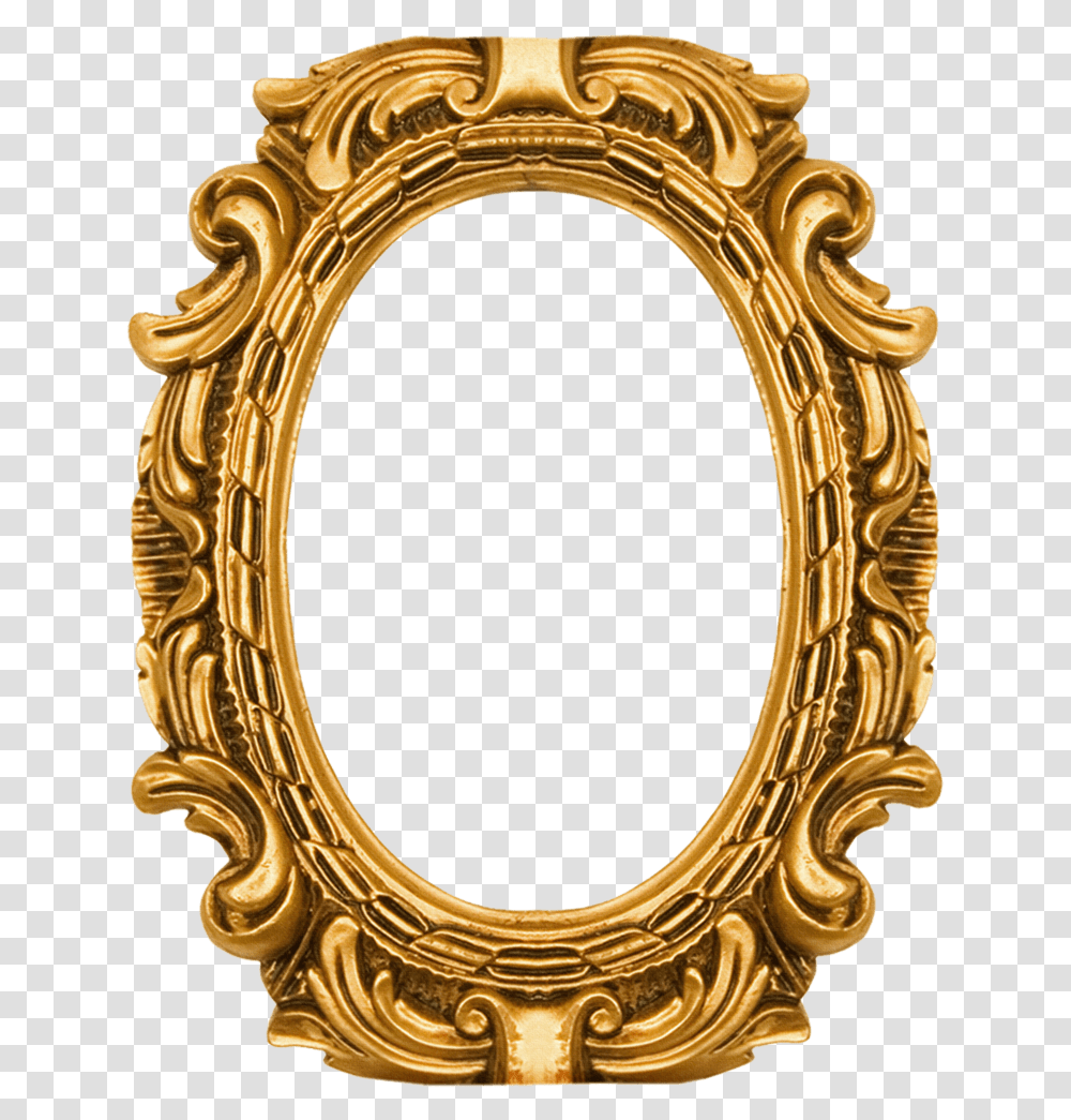 Round Ornate Gold Frame Gold Round Design, Oval Transparent Png