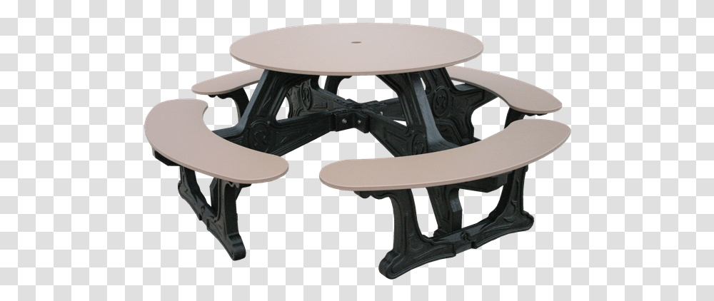 Round Picnic Table Recycled Plastic Outdoor Picnic Table, Furniture, Coffee Table, Tabletop, Chair Transparent Png
