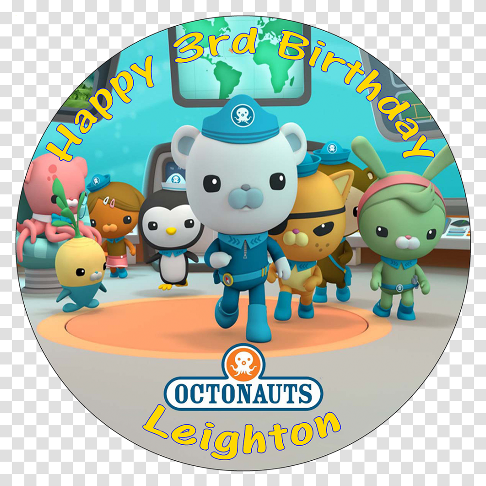 Round Printed Birthday Cake Topper Octonauts Cake Toppers, Disk, Dvd, Toy, Graphics Transparent Png