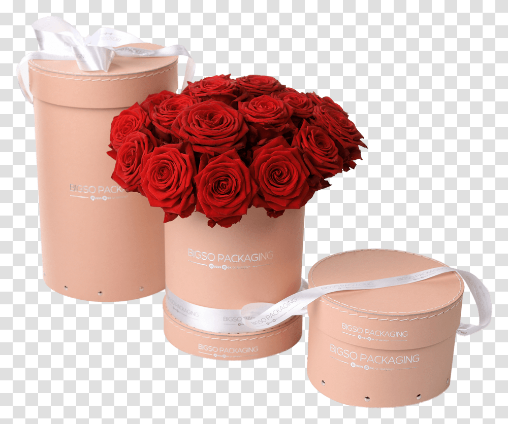 Round Sewed Flower Box With Lid Flower Box, Rose, Plant, Blossom, Flower Arrangement Transparent Png