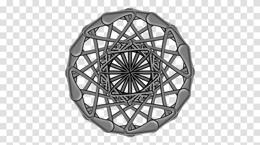 Round Silver Mandala Passion Flower Logo, Stencil, Drawing, Machine Transparent Png