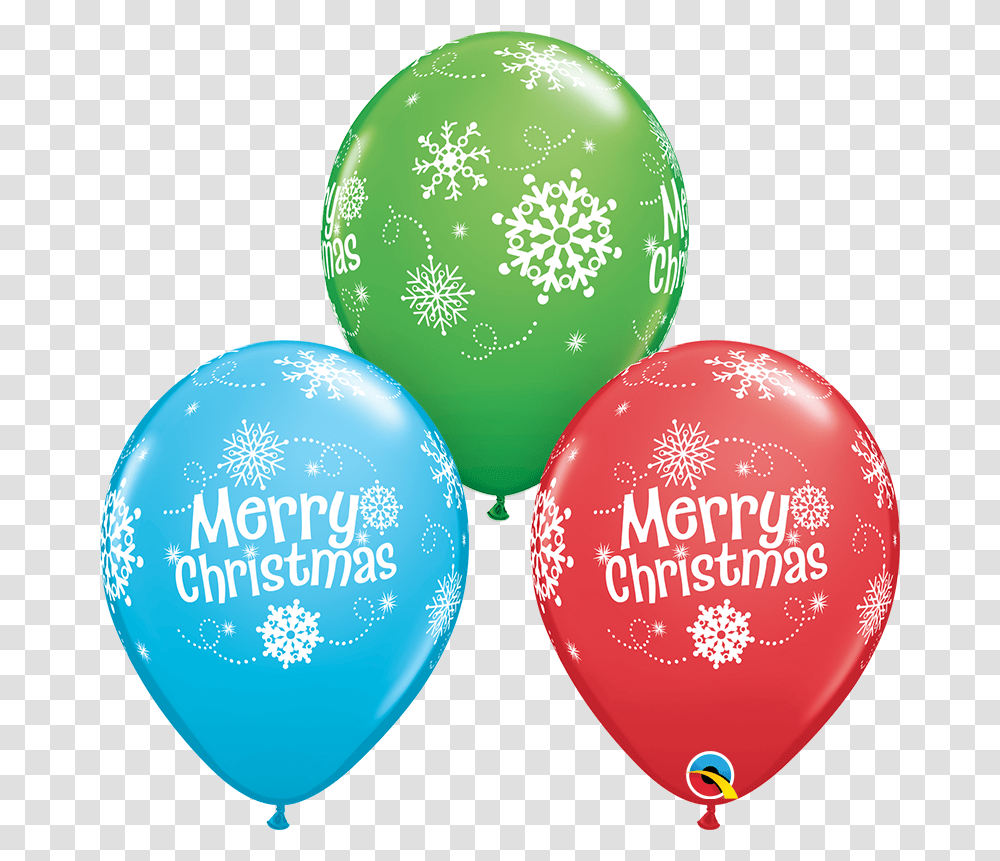 Round Special Assorted Merry Christmas Snowflakes 53427 Pack Of 50 Qualatex Australia Merry Christmas Balloons Transparent Png