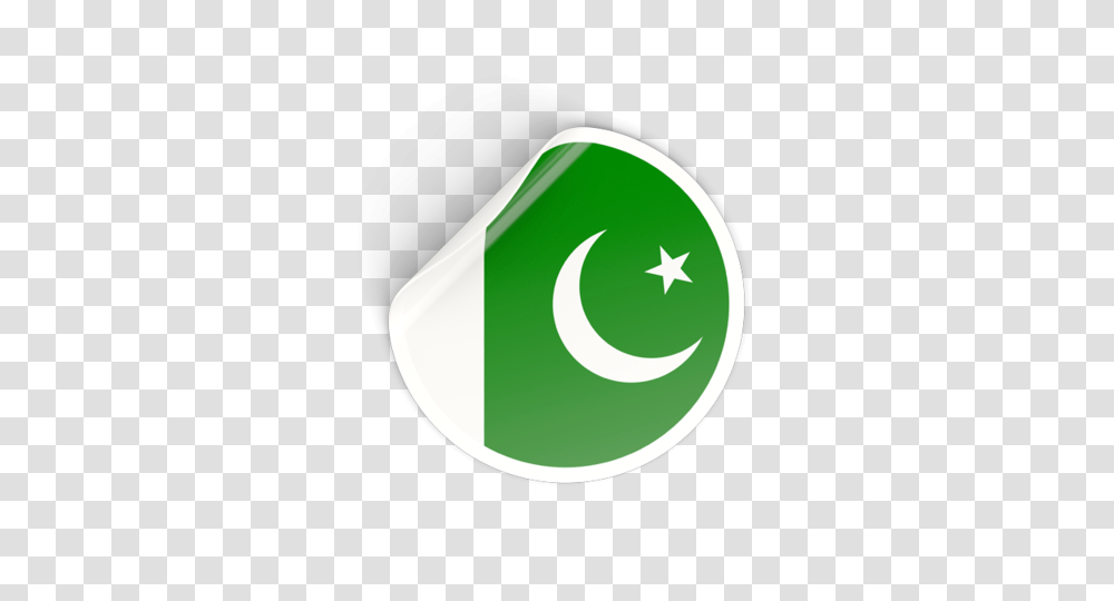 Round Sticker Illustration Of Flag Of Pakistan, Recycling Symbol, Logo, Trademark, Hand Transparent Png