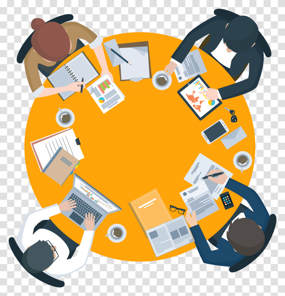 Round Table Business Meeting, Poster, Advertisement, First Aid Transparent Png