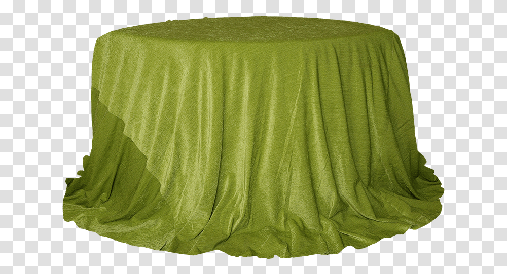 Round Table With Green Velvet Cover Tablecloth Transparent Png