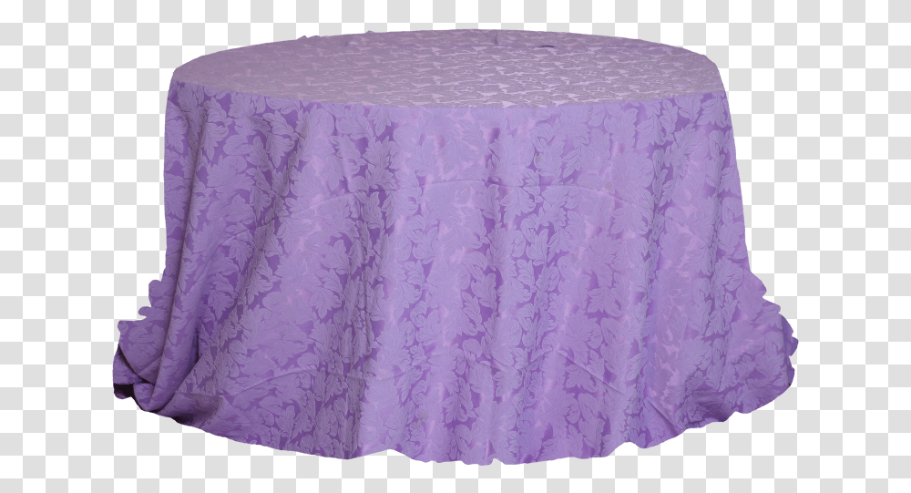 Round Table With Purple Jacquard Cover Tablecloth, Rug Transparent Png