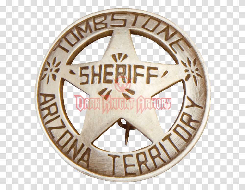Round Tombstone Sheriff Badge Emblem, Logo, Trademark, Clock Tower Transparent Png