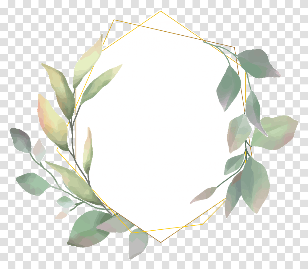Round Watercolor Leaves Frame Decorative, Plant, Produce, Food, Vegetable Transparent Png