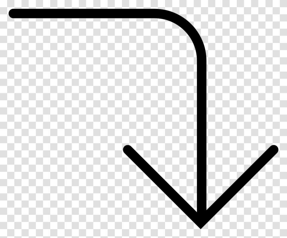Rounded Angle Arrow Pointing Down Arrow Pointing Right And Down, Hook, Anchor Transparent Png