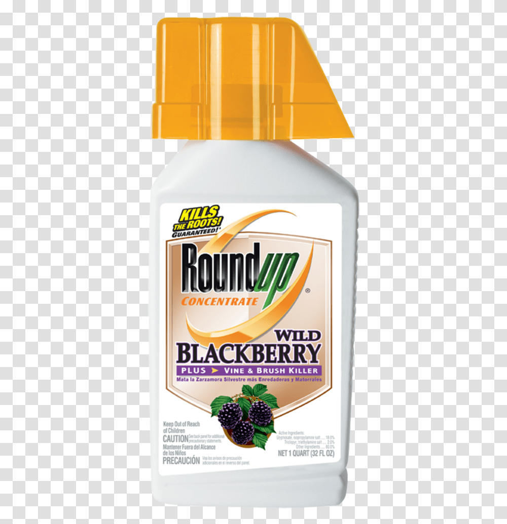 Roundup Blackberry Killer, Bottle, Cosmetics, Gum, Beverage Transparent Png