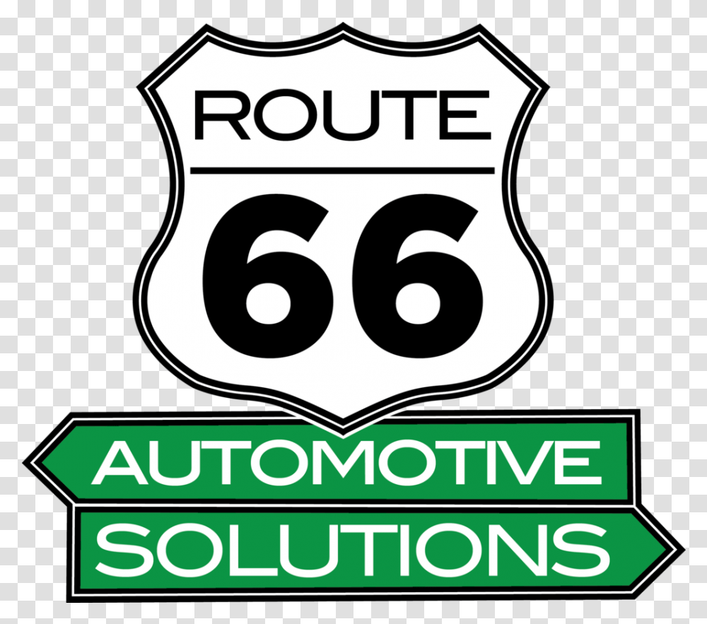Route 66 Automotive Solutions Logo, Text, Symbol, Number, Trademark Transparent Png