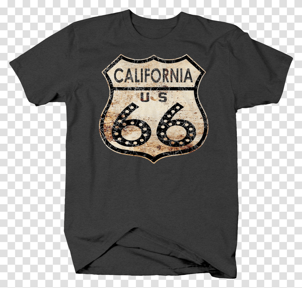 Route 66 Distressed Vintage Sign Mother Road Ride Free Active Shirt, Apparel, T-Shirt, Sleeve Transparent Png