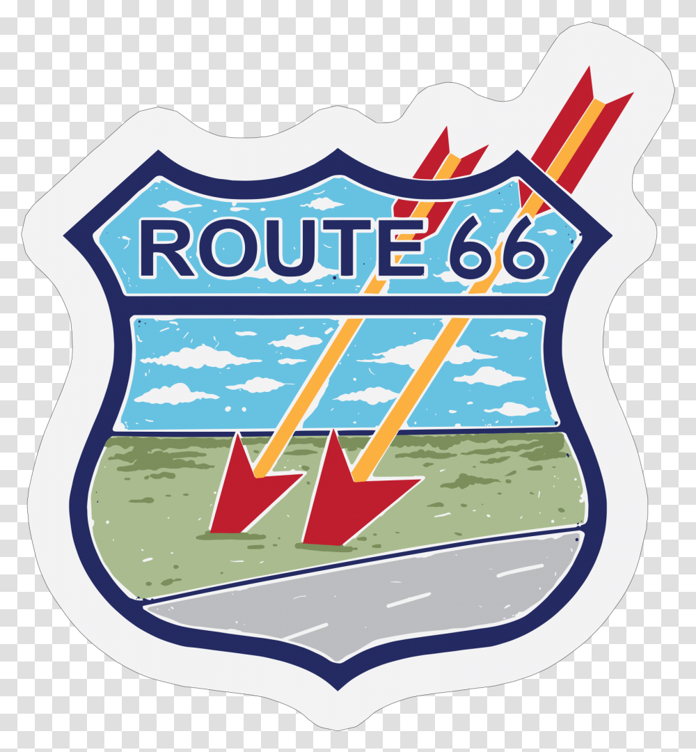 Route 66 Double Arrow Emblem, Logo, Symbol, Trademark, Badge Transparent Png