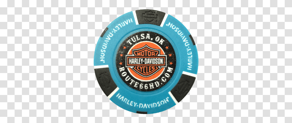 Route 66 Harley Davidson Throttle Poker Chip Label, Frisbee, Toy, Logo Transparent Png