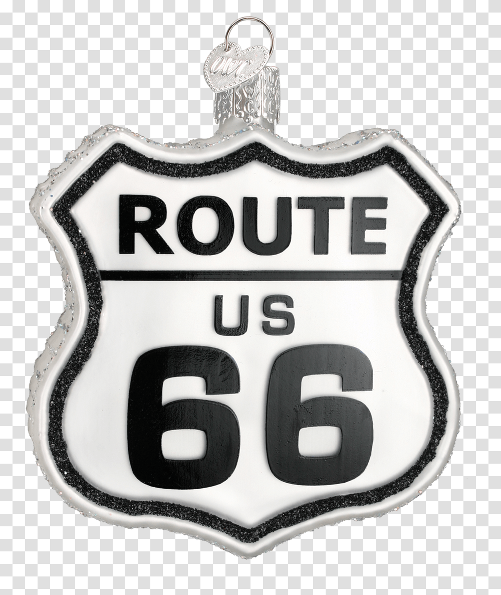 Route 66 Sign Glass Ornament Route 66 Logo, Symbol, Trademark, Text, Emblem Transparent Png