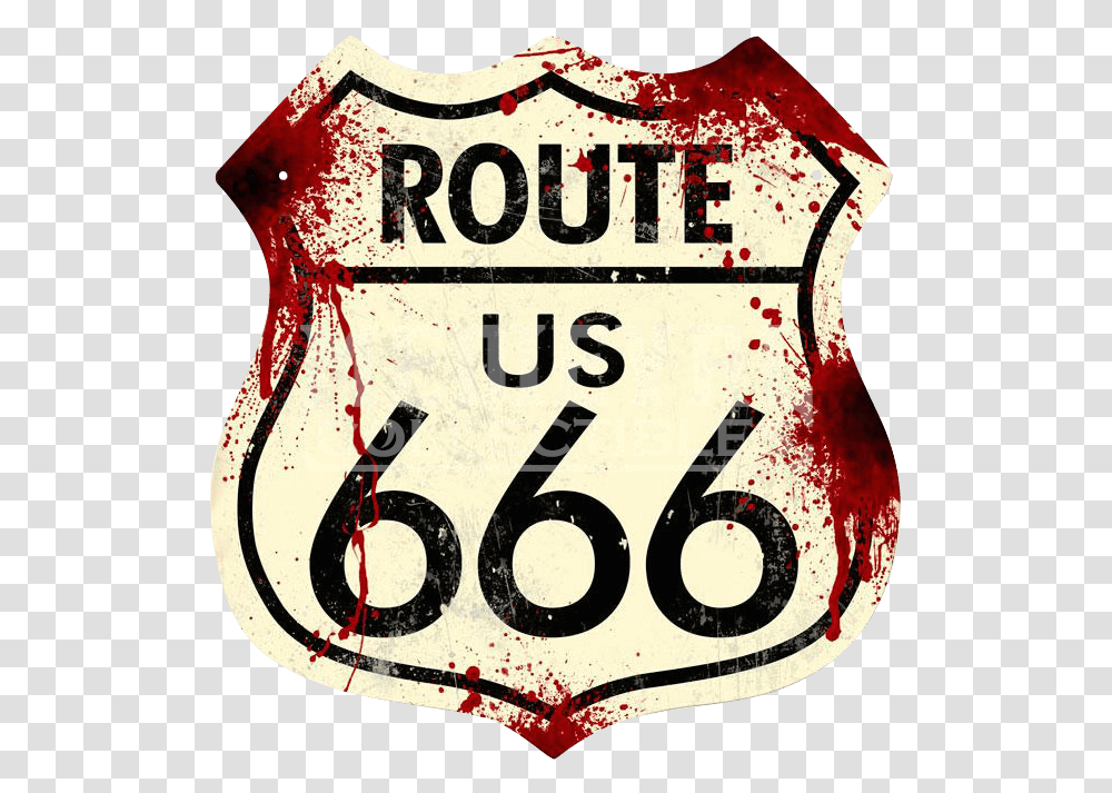 Route 666 Road Sign Route, Logo, Trademark, Poster Transparent Png