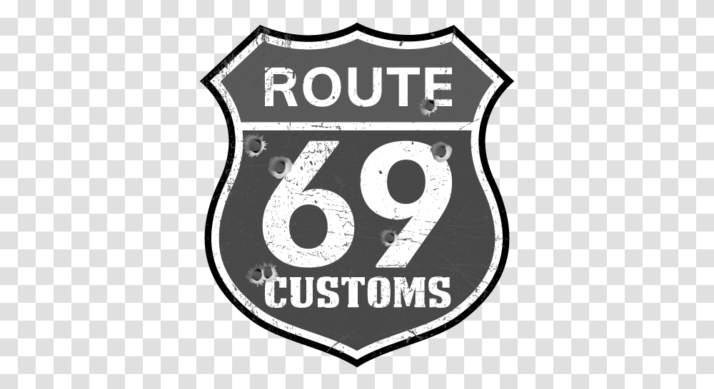 Route 69 Customs Emblem, Logo, Symbol, Trademark, Armor Transparent Png