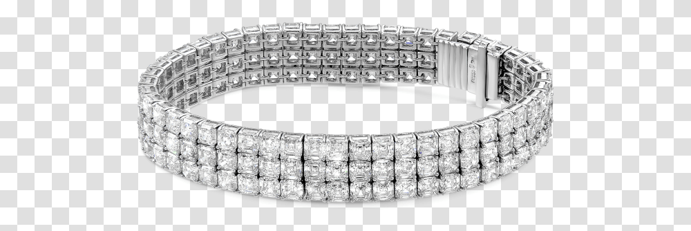 Row Asscher Diamond Bracelet 3 Row Diamond Bracelet, Accessories, Accessory, Jewelry, Crystal Transparent Png